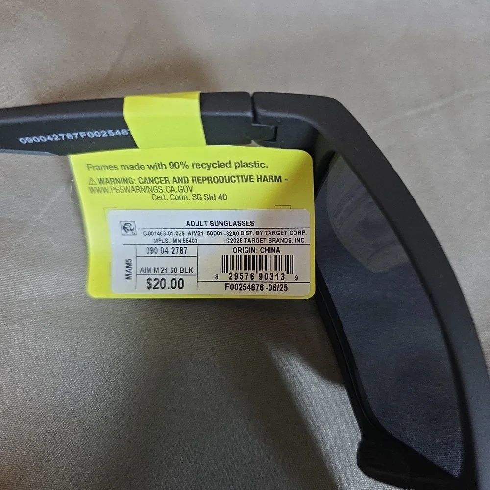 All In Motion Polarized Sunglasses Black Rubberized Size M 21 60